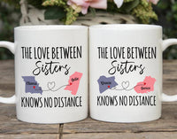 Custom Sisters Mug, Long Distance Sister Gift, Big Sister Little Sister Coffee Cup, Sister Birthday Gift, Best Sister Moving Away Present