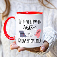 Custom Sisters Mug, Long Distance Sister Gift, Big Sister Little Sister Coffee Cup, Sister Birthday Gift, Best Sister Moving Away Present