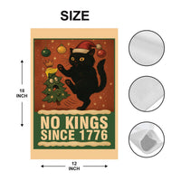 No Kings Protest Garden Flag, Double Sided, Christmas Black Cat Anti MAGA Protect Democracy, Anti-Trump Flag, Resist Fascism Flag