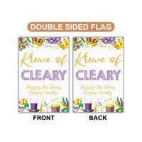Custom Garden Flag, Mardi Gras Last Name Yard Flag, Personalized Garden Flag, New Orleans Parade Garden Decor, Fat Tuesday Outdoor Flag