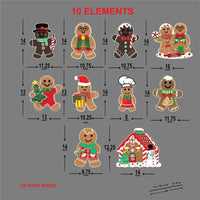 Gingerbread Christmas Yard Signs, Holiday Gingerbread Family Lawn Decorations with Stakes, Outdoor Xmas Garden Décor, Winter Yard Display