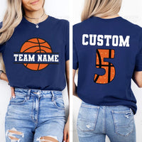 Personalized Basketball Shirt, Team Name Shirt, Basketball Name and Number Tee, Front Back