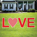 LOVE Yard Sign with Stakes, Red Heart Valentine Outdoor Decoration, Romantic Lawn Letters for Wedding, Anniversary, Engagement Décor