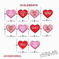Valentine Heart Yard Signs, Conversation Heart Outdoor Decorations, Romantic Lawn Sign Set with Stakes, Sweet Love Messages Garden Decor