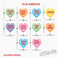 Valentine Heart Yard Signs, Cute Conversation Hearts Outdoor Decorations, Romantic Love Message Lawn Sign Set with Stakes, Garden Decor