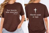 Custom Christian Shirt, Bible Verse Shirt, Church Logo Tee, Front Back