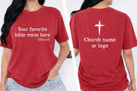 Custom Christian Shirt, Bible Verse Shirt, Church Logo Tee, Front Back