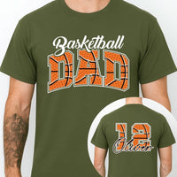 Custom Basketball Dad Shirt, Personalized Player Name Shirt, Jersey Number Dad Tee, Front Back