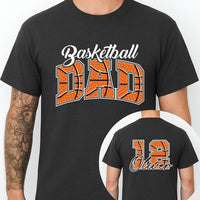 Custom Basketball Dad Shirt, Personalized Player Name Shirt, Jersey Number Dad Tee, Front Back