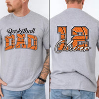 Custom Basketball Dad Shirt, Personalized Player Name Shirt, Jersey Number Dad Tee, Front Back