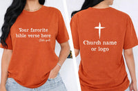 Custom Christian Shirt, Bible Verse Shirt, Church Logo Tee, Front Back
