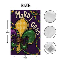 Mardi Gras Fleur De Lis Garden Flag, Festive Mardi Gras Yard Flag Decor, New Orleans Carnival Outdoor Decoration, Fat Tuesday Parade Flag