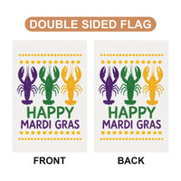Happy Mardi Gras Garden Flag, Crawfish Mardi Gras Yard Flag Decor, New Orleans Carnival Outdoor Decoration, Fat Tuesday Parade Flag