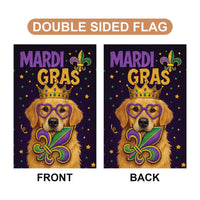 Mardi Gras Dog Yard Flag, Festive Fleur De Lis Garden Flag Decor, New Orleans Carnival Outdoor Decoration, Fat Tuesday Parade Flag