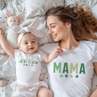 Mama and Mama’s Lucky Charm Shirt, St. Patrick’s Day Matching Shirt, Lucky Mama Baby Tee