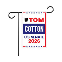 Tom Cotton For Arkansas Senate 2026 Garden Flag, Double Sided, 2026 Senate Flag, Elections Flag, Race Red White & Blue Flag