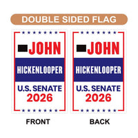 John Hickenlooper For Colorado Senate 2026 Garden Flag, Double Sided, 2026 Senate Flag, Elections Flag, Race Red White & Blue Flag
