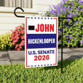 John Hickenlooper For Colorado Senate 2026 Garden Flag, Double Sided, 2026 Senate Flag, Elections Flag, Race Red White & Blue Flag