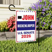 John Hickenlooper For Colorado Senate 2026 Garden Flag, Double Sided, 2026 Senate Flag, Elections Flag, Race Red White & Blue Flag