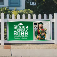 Graduation 2026 Personalized Banner Sign With Photo - 13 Oz Heavy Duty Waterproof Class of 2026, Graduation Vinyl Banner With Metal Grommets