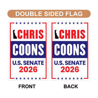 Chris Coons For Delaware Senate 2026 Garden Flag, Double Sided, 2026 Senate Flag, Elections Flag, Anti-Trump Sign, Race Red White Blue Flag