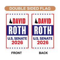 David Roth For Idaho Senate 2026 Garden Flag, Double Sided, 2026 Senate Flag, Elections Flag, Anti-Trump Sign, Race Red White & Blue Flag