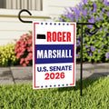Roger Marshall For Kansas Senate 2026 Garden Flag, Double Sided, 2026 Senate Flag, Elections Flag, Republican, Race Red White & Blue Flag