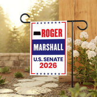 Roger Marshall For Kansas Senate 2026 Garden Flag, Double Sided, 2026 Senate Flag, Elections Flag, Republican, Race Red White & Blue Flag