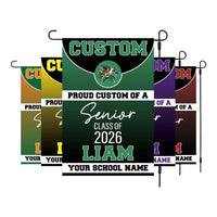 Senior Mascot Graduation Garden Flag, Custom Class of 2026 Yard Sign, Personalized School Logo Banner, Double Sided Outdoor Celebration Flag