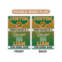 Senior Mascot Graduation Garden Flag, Custom Class of 2026 Yard Sign, Personalized School Logo Banner, Double Sided Outdoor Celebration Flag