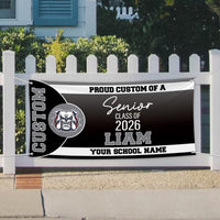 Graduation 2026 Personalized Banner With Mascot, Class of 2026 Vinyl Graduation Sign, Heavy Duty Waterproof Grad Announcement With Grommets