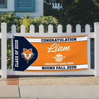Personalized College Bound Banner with Mascot - Class of 2026 Custom Logo Graduate College University Bound Vinyl Banner With Metal Grommets