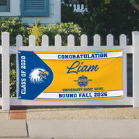 Personalized College Bound Banner with Mascot - Class of 2026 Custom Logo Graduate College University Bound Vinyl Banner With Metal Grommets