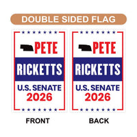 Pete Ricketts For Nebraska Senate 2026 Garden Flag, Double Sided, 2026 Senate Flag, Elections Flag, Republican, Race Red White & Blue Flag