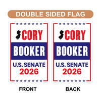 Cory Booker For New Jersey Senate 2026 Garden Flag, Double Sided, 2026 Senate Flag, Elections Flag, Anti-Trump, Race Red White & Blue Flag