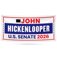 John Hickenlooper For Colorado U.S. Senate Banner Sign, 13 oz Waterproof US Senate Election 2026, Democrate Vinyl Banner With Metal Grommets