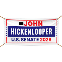 John Hickenlooper For Colorado U.S. Senate Banner Sign, 13 oz Waterproof US Senate Election 2026, Democrate Vinyl Banner With Metal Grommets