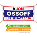 Jon Ossoff For Georgia U.S. Senate Banner Sign, 13 oz Waterproof US Senate Election 2026, Democratic Party Vinyl Banner With Metal Grommets