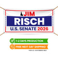 Jim Risch For Idaho U.S. Senate Banner Sign, 13 oz Waterproof US Senate Election 2026, Republican Party Vinyl Banner With Metal Grommets