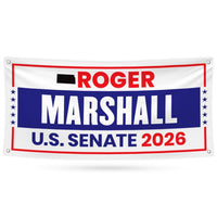 Roger Marshall For Kansas U.S. Senate Banner Sign, 13 oz Waterproof US Senate Election 2026, Republic Party Vinyl Banner With Metal Grommets
