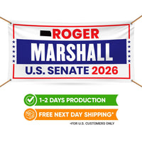 Roger Marshall For Kansas U.S. Senate Banner Sign, 13 oz Waterproof US Senate Election 2026, Republic Party Vinyl Banner With Metal Grommets