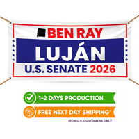 Ben Ray Luján For New Mexico U.S. Senate Banner Sign, 13 oz Waterproof US Senate Election 2026, Democratic Vinyl Banner With Metal Grommets