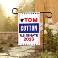 Tom Cotton For Arkansas Senate 2026 Garden Flag, Double Sided, 2026 Senate Flag, Elections Flag, Race Red White & Blue Flag