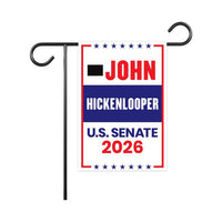 John Hickenlooper For Colorado Senate 2026 Garden Flag, Double Sided, 2026 Senate Flag, Elections Flag, Race Red White & Blue Flag