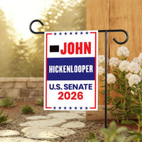 John Hickenlooper For Colorado Senate 2026 Garden Flag, Double Sided, 2026 Senate Flag, Elections Flag, Race Red White & Blue Flag