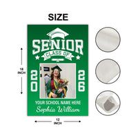 Personalized Senior Photo Garden Flag, Double-Sided Graduation Class of 2026 Yard Sign, Custom School, University Logo, Celebration Flag