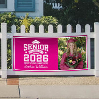 Graduation 2026 Personalized Banner Sign With Photo - 13 Oz Heavy Duty Waterproof Class of 2026, Graduation Vinyl Banner With Metal Grommets