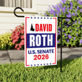 David Roth For Idaho Senate 2026 Garden Flag, Double Sided, 2026 Senate Flag, Elections Flag, Anti-Trump Sign, Race Red White & Blue Flag
