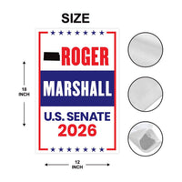 Roger Marshall For Kansas Senate 2026 Garden Flag, Double Sided, 2026 Senate Flag, Elections Flag, Republican, Race Red White & Blue Flag