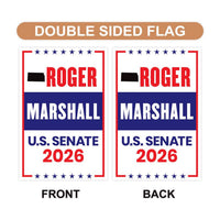 Roger Marshall For Kansas Senate 2026 Garden Flag, Double Sided, 2026 Senate Flag, Elections Flag, Republican, Race Red White & Blue Flag